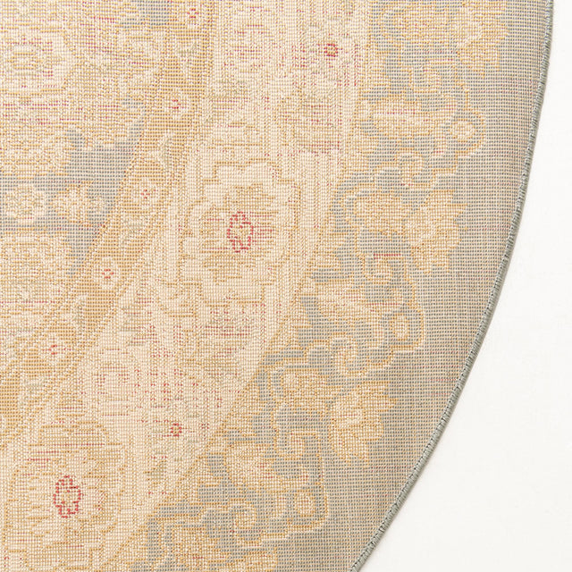 Blue 6' 1 x 6' 1 Edinburgh Round Area Rug 100% Polypropylene Easy Clean With Cotton Backing Traditional Classic Design Carpet for Living, Dining Room, Office for Sale at Rug Engine