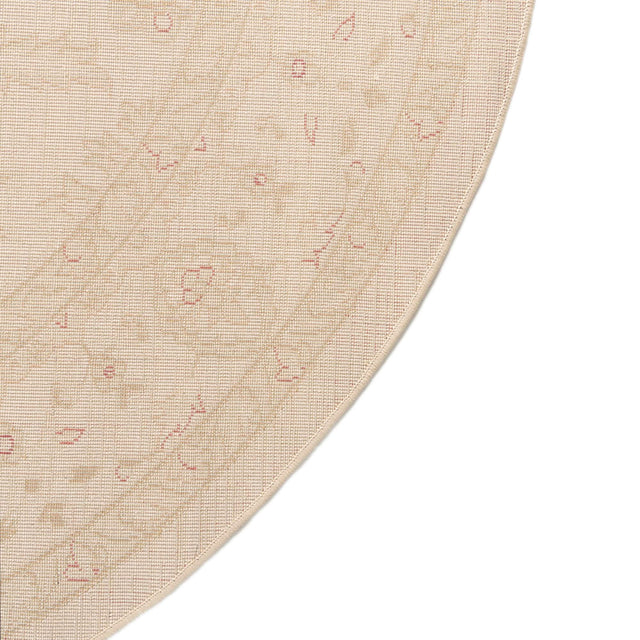 Cream 6' 1 x 6' 1 Edinburgh Round Area Rug 100% Polypropylene Easy Clean With Cotton Backing Traditional Classic Design Carpet for Living, Dining Room, Office for Sale at Rug Engine