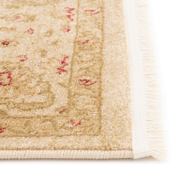 Cream 2' 7 x 10' Edinburgh Runner Area Rug 100% Polypropylene Easy Clean With Cotton Backing Traditional Classic Design Carpet for Living, Dining Room, Office for Sale at Rug Engine