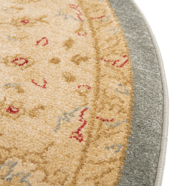 Blue 6' 1 x 6' 1 Edinburgh Round Area Rug 100% Polypropylene Easy Clean With Cotton Backing Traditional Classic Design Carpet for Living, Dining Room, Office for Sale at Rug Engine