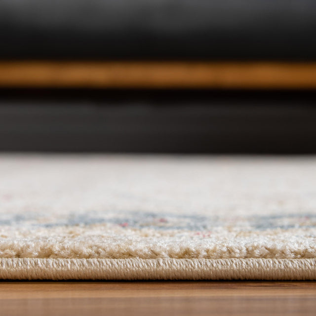 Champagne 6' 1 x 6' 1 Edinburgh Round Area Rug 100% Polypropylene Easy Clean With Cotton Backing Traditional Classic Design Carpet for Living, Dining Room, Office for Sale at Rug Engine