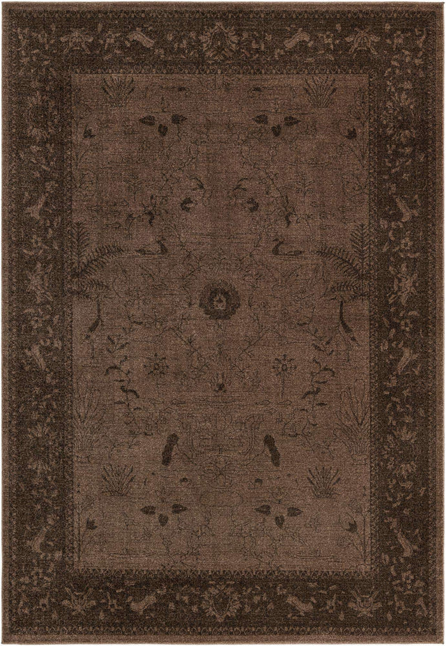 Brown 7' 1 x 10' La Jolla Rectangle Area Rug 100% Polypropylene Traditional Pattern Easy Clean Carpet for Living, Dining, Bedroom, Office for Sale at Rug Engine