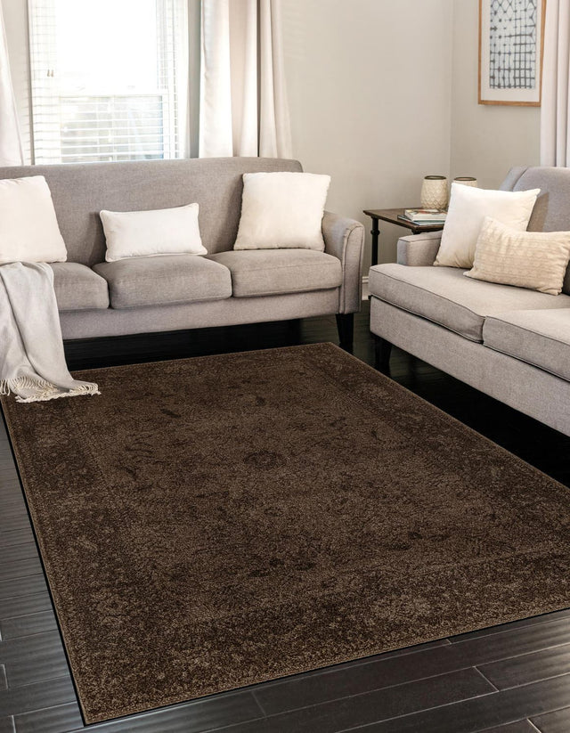 Brown 5' 3 x 8' La Jolla Rectangle Area Rug 100% Polypropylene Traditional Pattern Easy Clean Carpet for Living, Dining, Bedroom, Office for Sale at Rug Engine