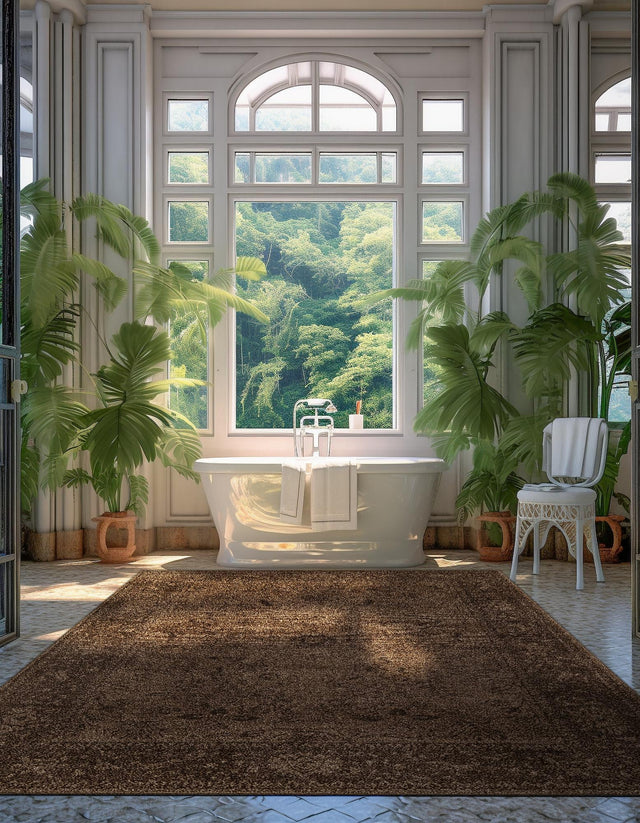 Brown 5' 3 x 8' La Jolla Rectangle Area Rug 100% Polypropylene Traditional Pattern Easy Clean Carpet for Living, Dining, Bedroom, Office for Sale at Rug Engine