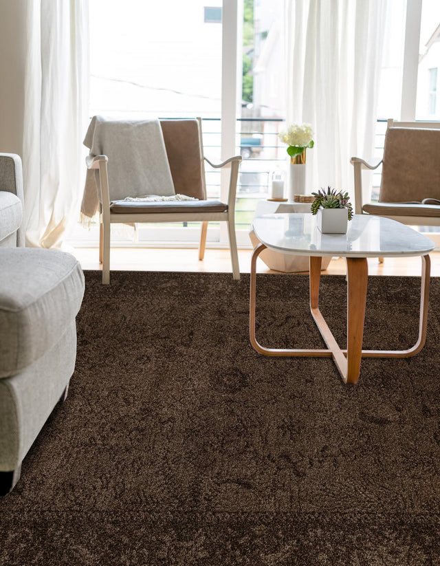 Brown 5' 3 x 8' La Jolla Rectangle Area Rug 100% Polypropylene Traditional Pattern Easy Clean Carpet for Living, Dining, Bedroom, Office for Sale at Rug Engine