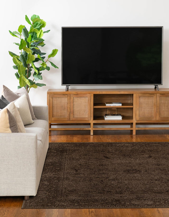 Brown 5' 3 x 8' La Jolla Rectangle Area Rug 100% Polypropylene Traditional Pattern Easy Clean Carpet for Living, Dining, Bedroom, Office for Sale at Rug Engine