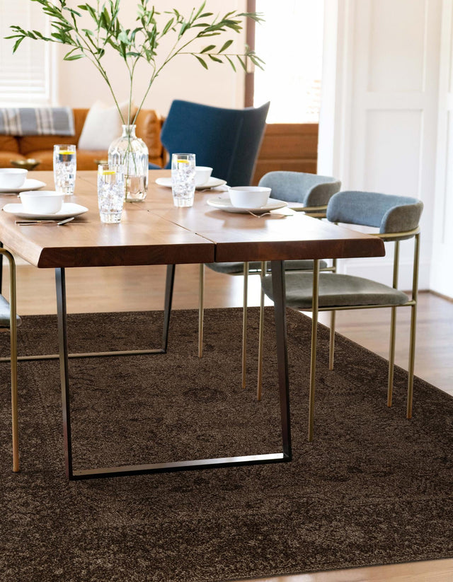 Brown 5' 3 x 8' La Jolla Rectangle Area Rug 100% Polypropylene Traditional Pattern Easy Clean Carpet for Living, Dining, Bedroom, Office for Sale at Rug Engine