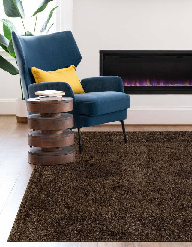 Brown 4' 1 x 6' 1 La Jolla Rectangle Area Rug 100% Polypropylene Traditional Pattern Easy Clean Carpet for Living, Dining, Bedroom, Office for Sale at Rug Engine