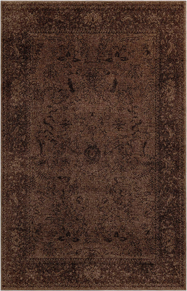 Brown 5' 3 x 8' La Jolla Rectangle Area Rug 100% Polypropylene Traditional Pattern Easy Clean Carpet for Living, Dining, Bedroom, Office for Sale at Rug Engine