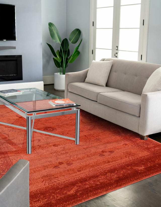 Rust Red 10' 6 x 16' 5 La Jolla Rectangle Area Rug 100% Polypropylene Traditional Pattern Easy Clean Carpet for Living, Dining, Bedroom, Office for Sale at Rug Engine