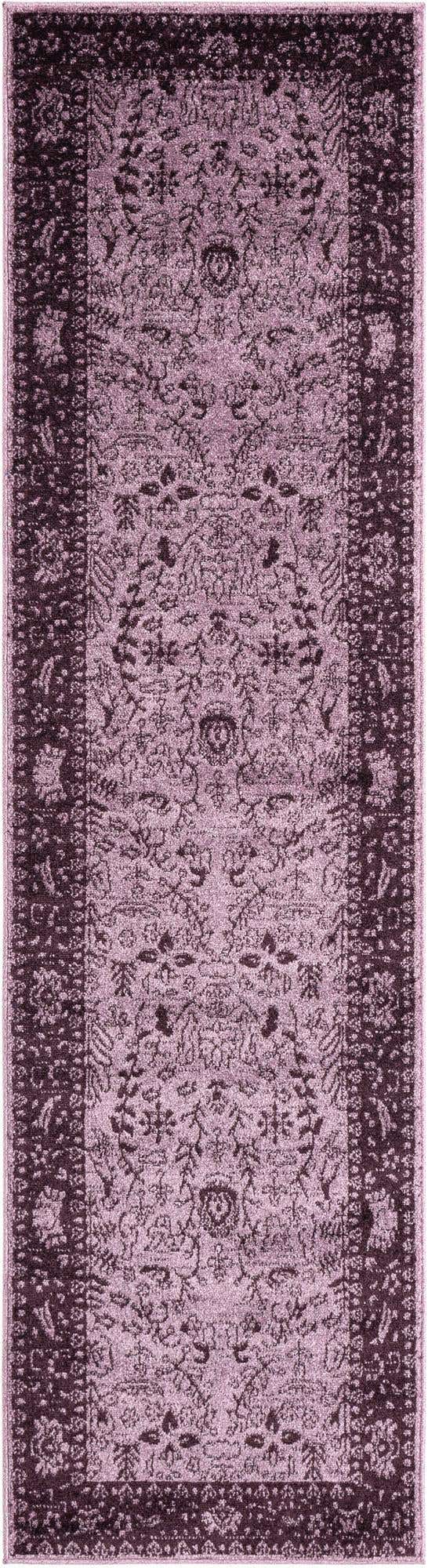 Purple 2' 7 x 10' La Jolla Runner Area Rug 100% Polypropylene Traditional Pattern Easy Clean Carpet for Living, Dining, Bedroom, Office for Sale at Rug Engine