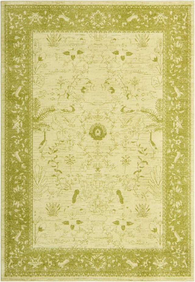 Light Green 7' 1 x 10' La Jolla Rectangle Area Rug 100% Polypropylene Traditional Pattern Easy Clean Carpet for Living, Dining, Bedroom, Office for Sale at Rug Engine