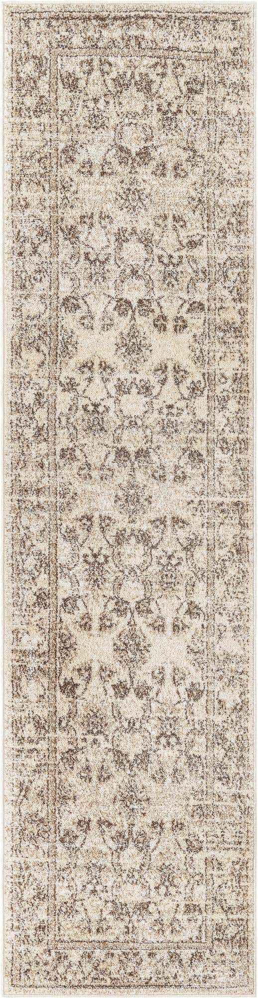 Ivory 2' 7 x 10' La Jolla Runner Area Rug 100% Polypropylene Traditional Pattern Easy Clean Carpet for Living, Dining, Bedroom, Office for Sale at Rug Engine
