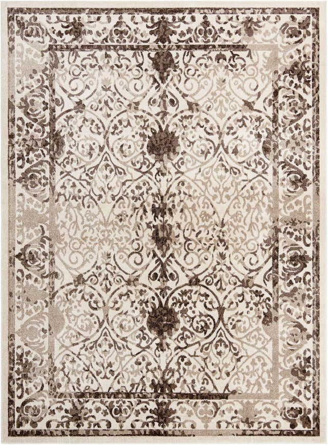 Beige 9' x 12' La Jolla Rectangle Area Rug 100% Polypropylene Traditional Pattern Easy Clean Carpet for Living, Dining, Bedroom, Office for Sale at Rug Engine