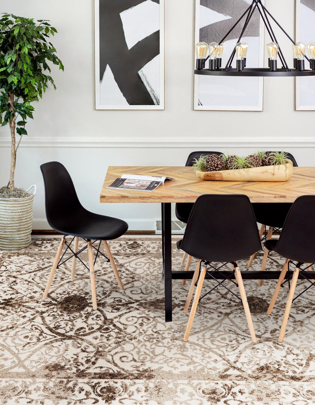 Beige 3' 1 x 5' 3 La Jolla Rectangle Area Rug 100% Polypropylene Traditional Pattern Easy Clean Carpet for Living, Dining, Bedroom, Office for Sale at Rug Engine