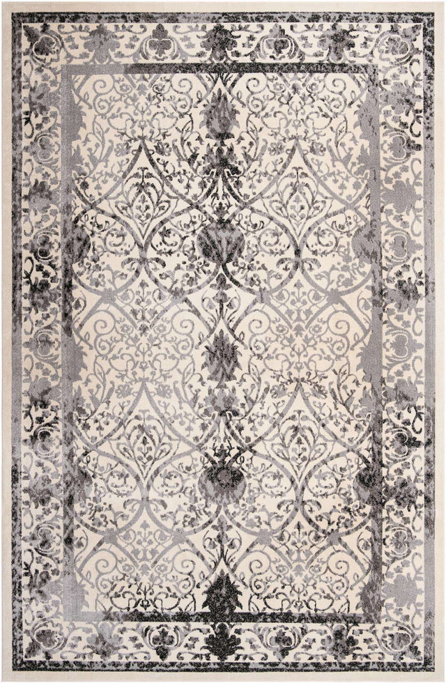 Ivory and Gray 10' 6 x 16' 5 La Jolla Rectangle Area Rug 100% Polypropylene Traditional Pattern Easy Clean Carpet for Living, Dining, Bedroom, Office for Sale at Rug Engine