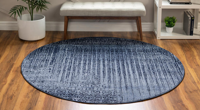 Blue 3' 1 x 3' 1 Del Mar Round Area Rug 100% Polypropylene Easy Clean Stain Resistant Vivid Modern Carpet Mat for Home Decor Interior Designing for Sale at Rug Engine