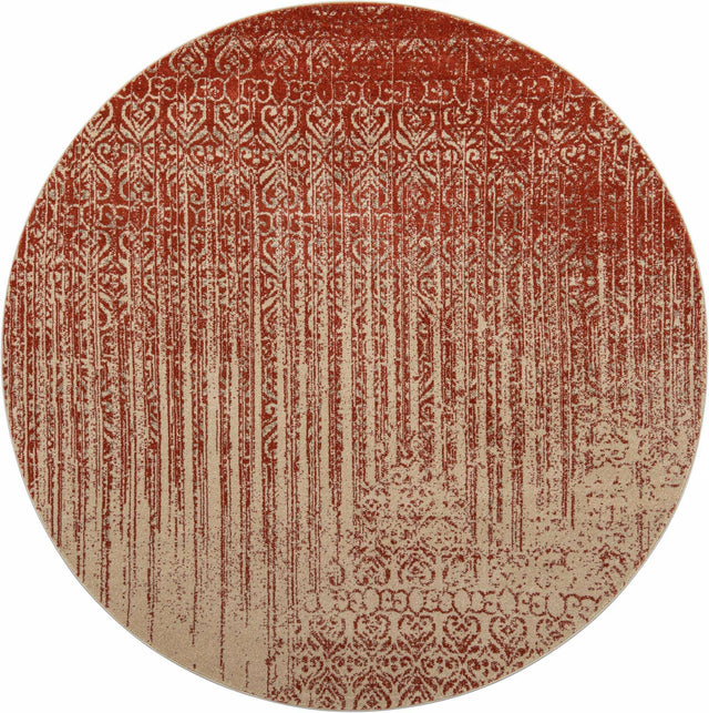 Red 7' 10 x 7' 10 Del Mar Round Area Rug 100% Polypropylene Easy Clean Stain Resistant Vivid Modern Carpet Mat for Home Decor Interior Designing for Sale at Rug Engine