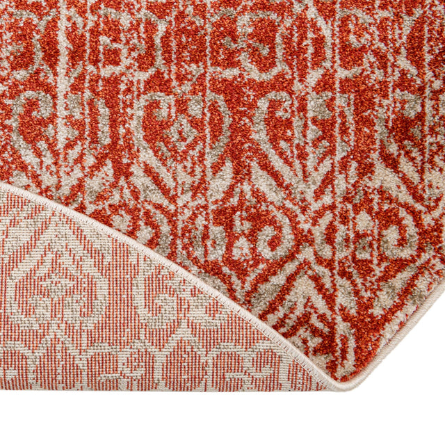 Red 6' 1 x 6' 1 Del Mar Round Area Rug 100% Polypropylene Easy Clean Stain Resistant Vivid Modern Carpet Mat for Home Decor Interior Designing for Sale at Rug Engine