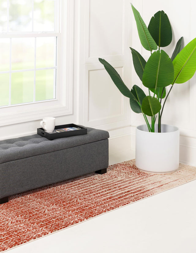 Red 2' x 8' Del Mar Runner Area Rug 100% Polypropylene Easy Clean Stain Resistant Vivid Modern Carpet Mat for Home Decor Interior Designing for Sale at Rug Engine