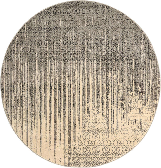 Gray 6' 1 x 6' 1 Del Mar Round Area Rug 100% Polypropylene Easy Clean Stain Resistant Vivid Modern Carpet Mat for Home Decor Interior Designing for Sale at Rug Engine