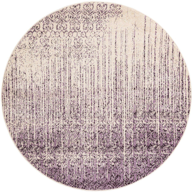 Purple 6' 1 x 6' 1 Del Mar Round Area Rug 100% Polypropylene Easy Clean Stain Resistant Vivid Modern Carpet Mat for Home Decor Interior Designing for Sale at Rug Engine