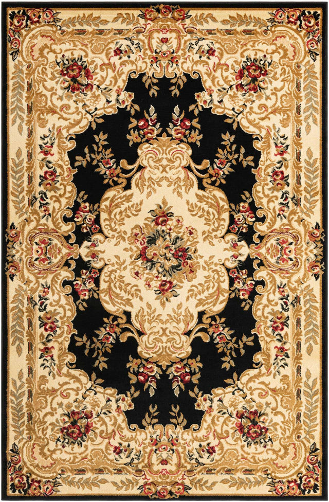 Black 5' 3 x 8' Versailles Rectangle Area Rug