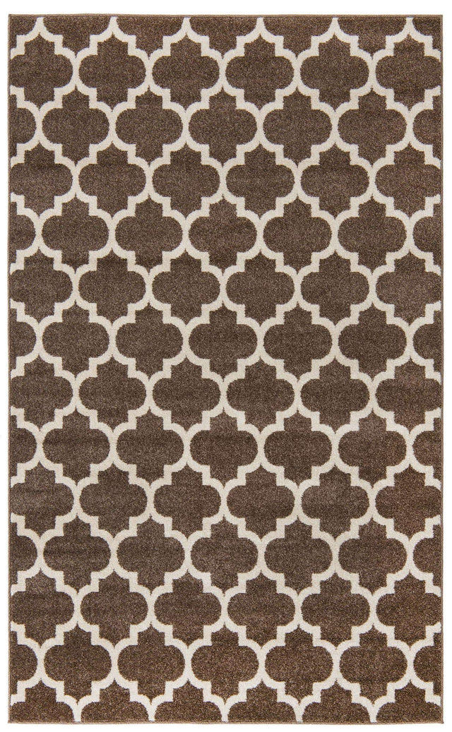 Brown 5' 3 x 8' Trellis Rectangle Area Rug