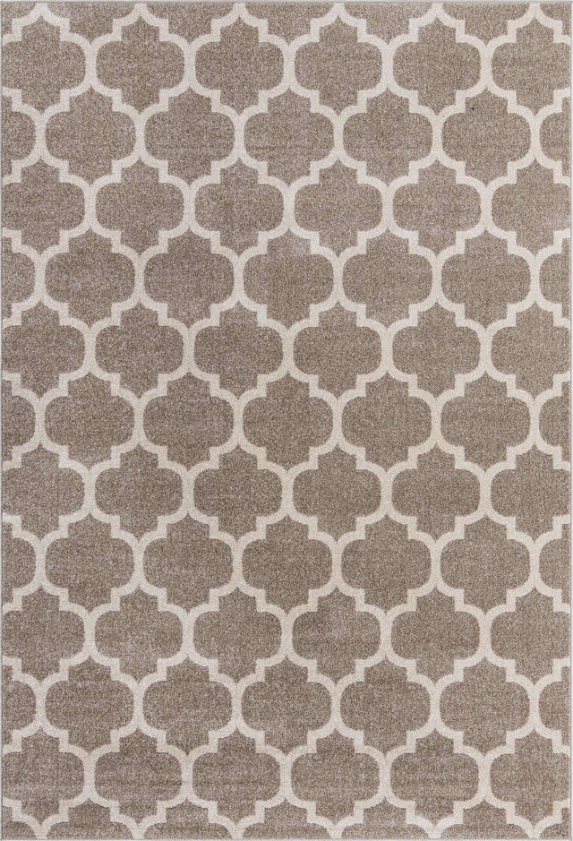 Light Brown 7' 1 x 10' Trellis Rectangle Area Rug