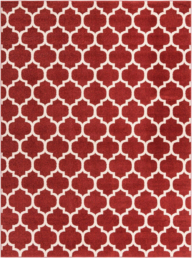 Dark Terracotta 9' x 12' Trellis Rectangle Area Rug