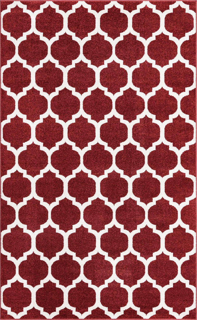 Dark Terracotta 5' 3 x 8' Trellis Rectangle Area Rug