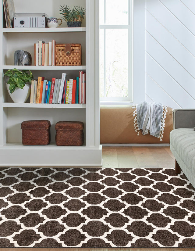 Chocolate Brown 2' x 3' 1 Trellis Rectangle Area Rug