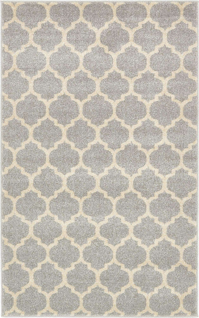 Light Gray 3' 1 x 5' 3 Trellis Rectangle Area Rug
