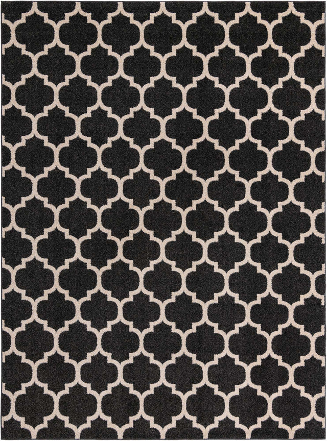 Black 9' x 12' Trellis Rectangle Area Rug