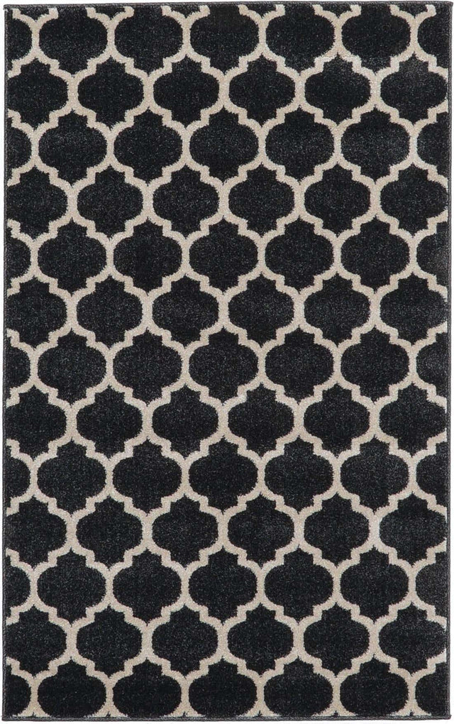 Black 3' 1 x 5' 3 Trellis Rectangle Area Rug