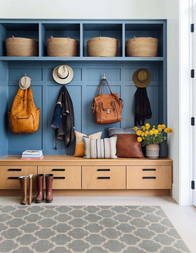 Light Gray 5' 3 x 8' Trellis Rectangle Area Rug