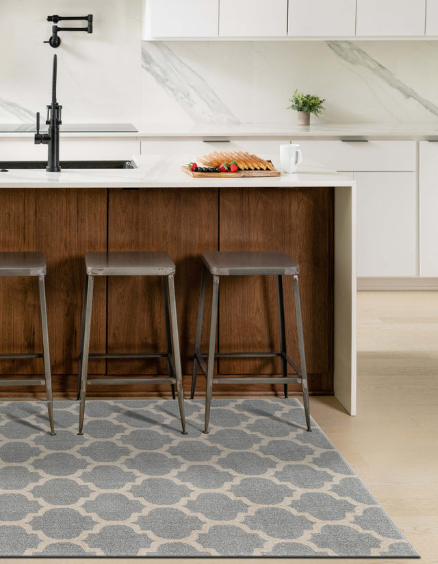 Light Gray 10' x 14' 1 Trellis Rectangle Area Rug