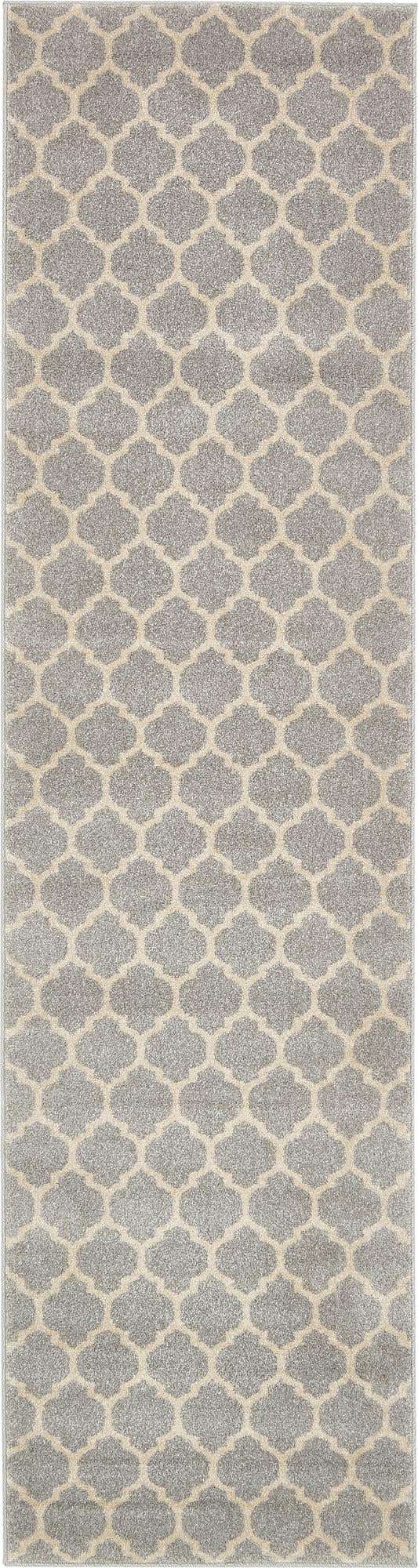 Light Gray 2' 7 x 10' Trellis Runner Area Rug