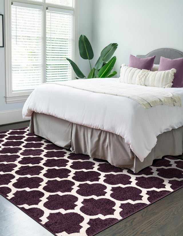 Purple 6' 1 x 9' Trellis Rectangle Area Rug