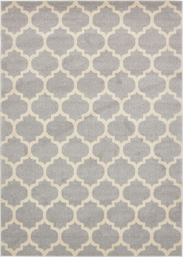 Light Gray 7' 1 x 10' Trellis Rectangle Area Rug
