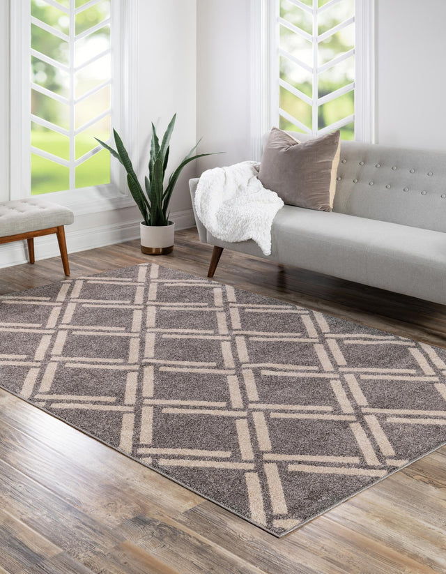 Gray 7' 1 x 10' Trellis Rectangle Area Rug