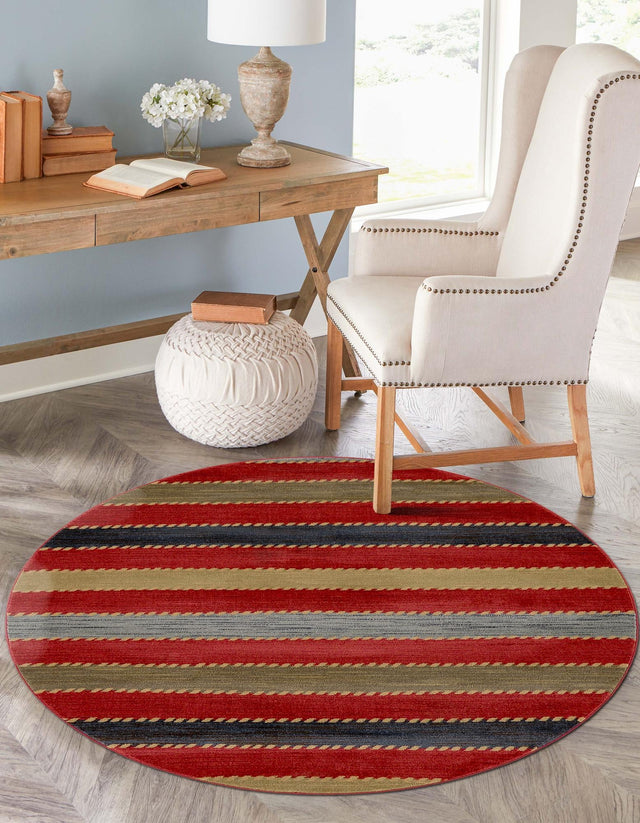 Multicolor 8' x 8' Fars Round Area Rug 100% Polypropylene Unique Traditional Carpet for Classical Living, Dining Room & Office Spaces for Sale at Rug Engine