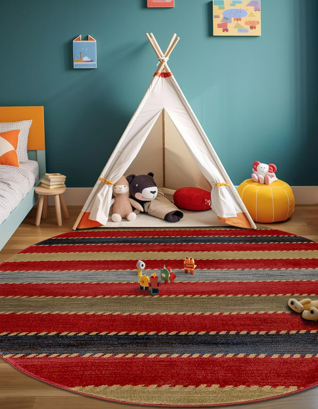 Multicolor 12' 2 x 12' 2 Fars Round Area Rug 100% Polypropylene Unique Traditional Carpet for Classical Living, Dining Room & Office Spaces for Sale at Rug Engine