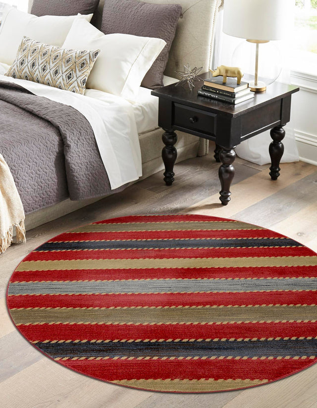 Multicolor 8' x 8' Fars Round Area Rug 100% Polypropylene Unique Traditional Carpet for Classical Living, Dining Room & Office Spaces for Sale at Rug Engine