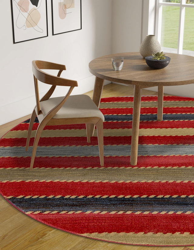 Multicolor 12' 2 x 12' 2 Fars Round Area Rug 100% Polypropylene Unique Traditional Carpet for Classical Living, Dining Room & Office Spaces for Sale at Rug Engine