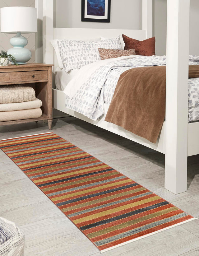 Multicolor 3' x 10' Fars Runner Area Rug 100% Polypropylene Unique Traditional Carpet for Classical Living, Dining Room & Office Spaces for Sale at Rug Engine