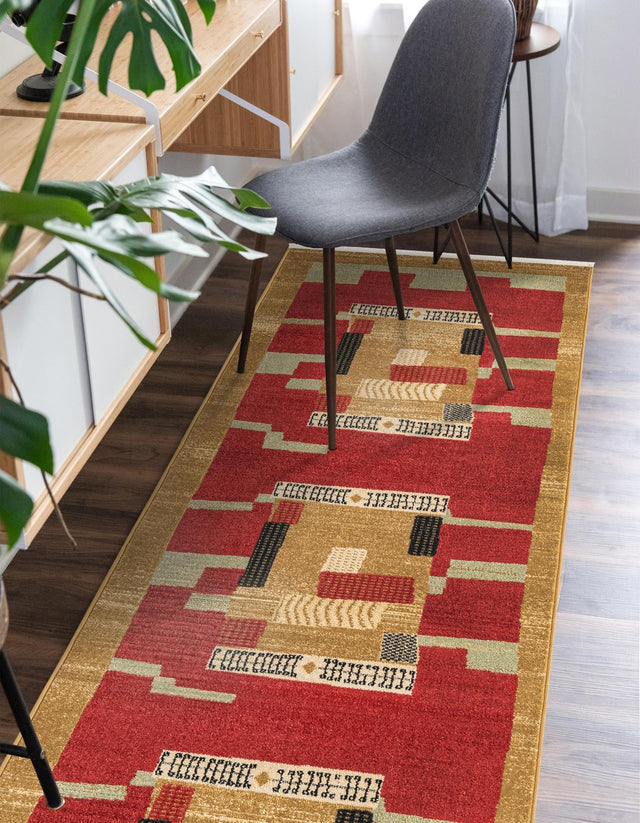 Rust Red 2' 7 x 10' Fars Runner Area Rug 100% Polypropylene Unique Traditional Carpet for Classical Living, Dining Room & Office Spaces for Sale at Rug Engine