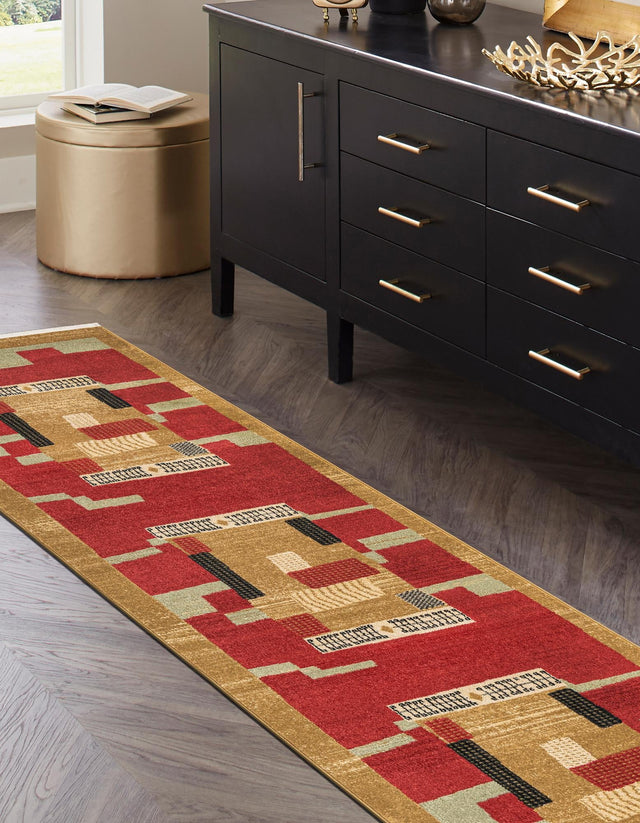 Rust Red 2' 7 x 10' Fars Runner Area Rug 100% Polypropylene Unique Traditional Carpet for Classical Living, Dining Room & Office Spaces for Sale at Rug Engine