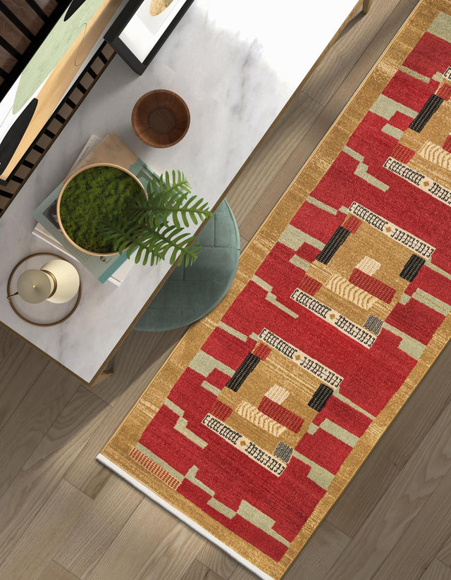 Rust Red 2' 7 x 10' Fars Runner Area Rug 100% Polypropylene Unique Traditional Carpet for Classical Living, Dining Room & Office Spaces for Sale at Rug Engine