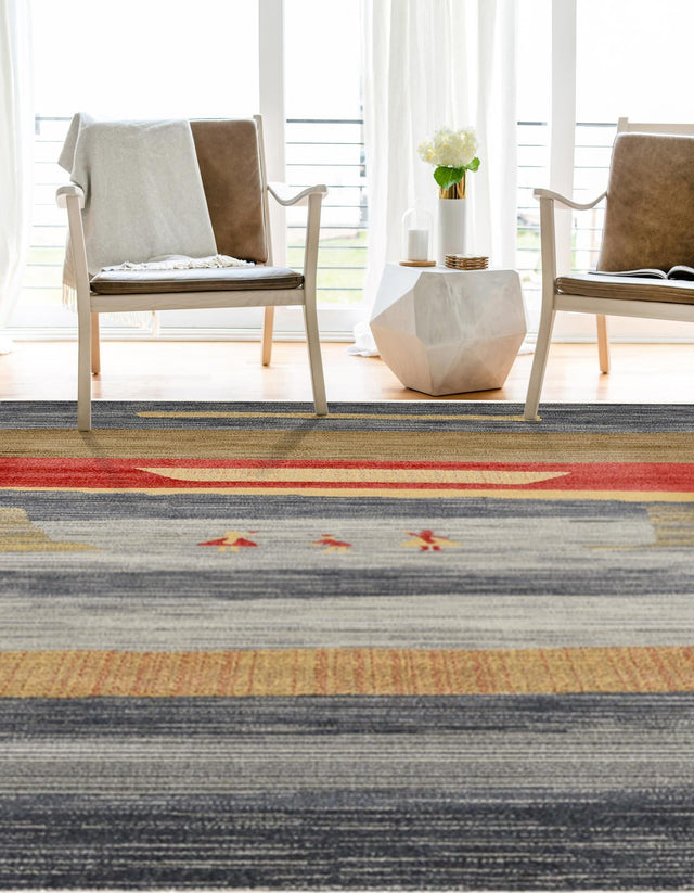Blue 4' 1 x 6' 1 Fars Rectangle Area Rug 100% Polypropylene Unique Traditional Carpet for Classical Living, Dining Room & Office Spaces for Sale at Rug Engine